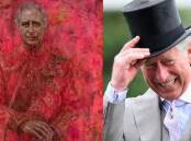 King Charles III portrait by Jonathan Yeo (left) and the then-Prince Charles at Royal Ascot 2009. Picture Chris Jackson/Getty Images