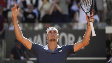 Germany's Alexander Zverev came from behind to beat Chile's Alejandro Tabilo at the Italian Open. (AP PHOTO)