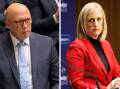 Opposition Leader Peter Dutton and Public Service Minister Katy Gallagher. Pictures by Keegan Caroll