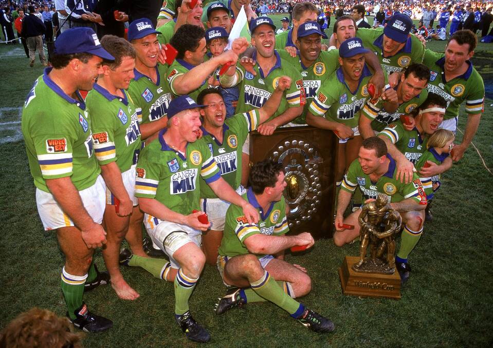 The Raiders will celebrate the 30-anniversary of their third premiership next week. Picture Getty Images
