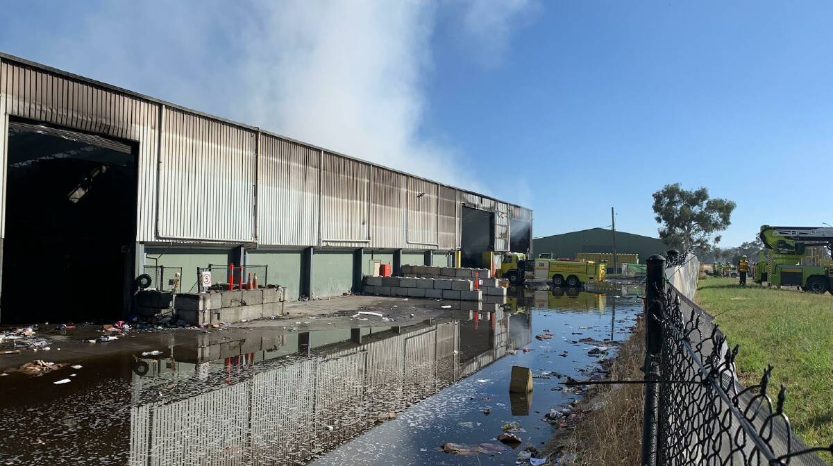 The scene of the fire on Tuesday morning, after the blaze had been controlled. Picture by Peter Brewer