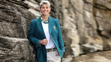 Michelle Heyman models the Australian Olympics uniform. Picture Getty Images