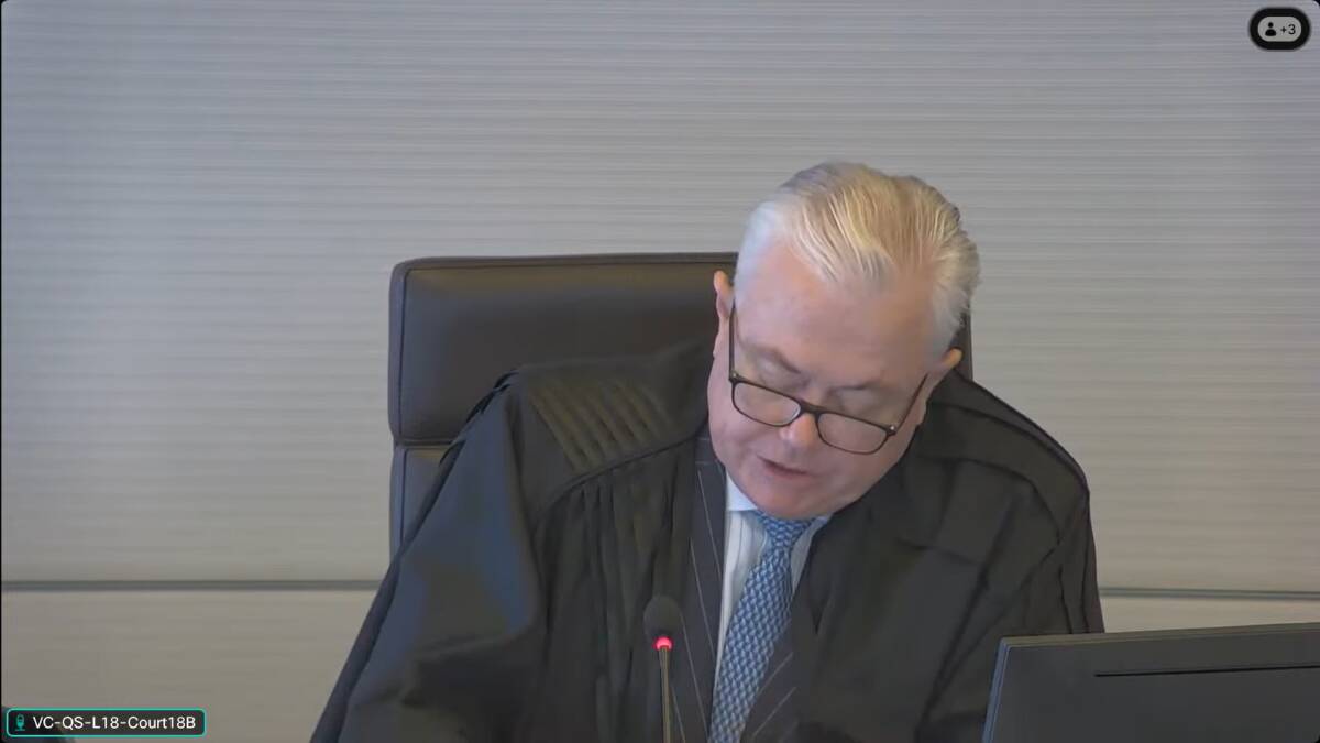 Justice Michael Lee delivering the costs judgment. Picture screenshot