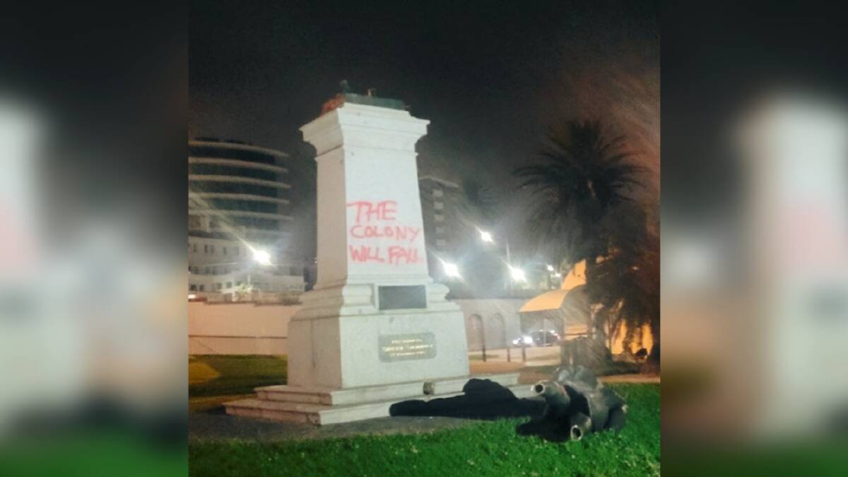 The statue in Melbourne was vandalised in the early hours of January 25. Picture via X/@t_X_itter