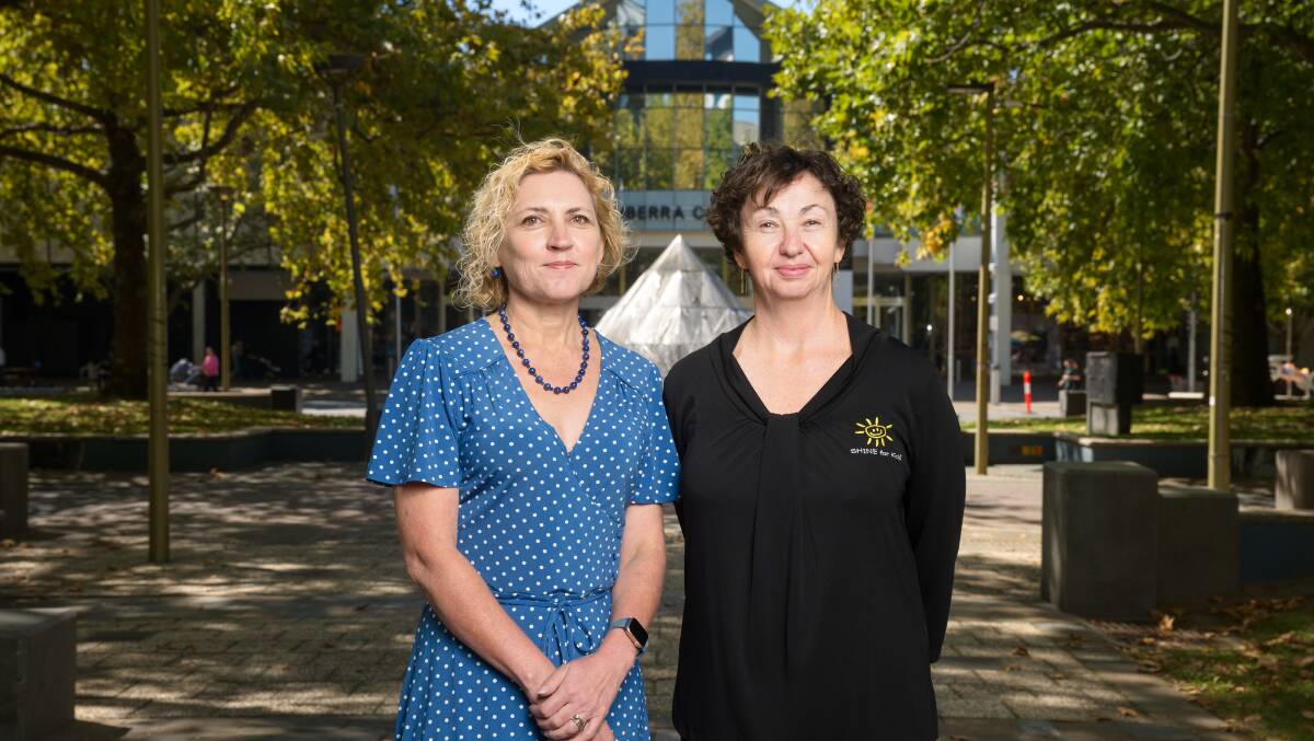 Minister for Corrections and Justice Health Emma Davidson and SHINE for Kids chief executive Julie Hourigan. Picture by Sitthixay Ditthavong