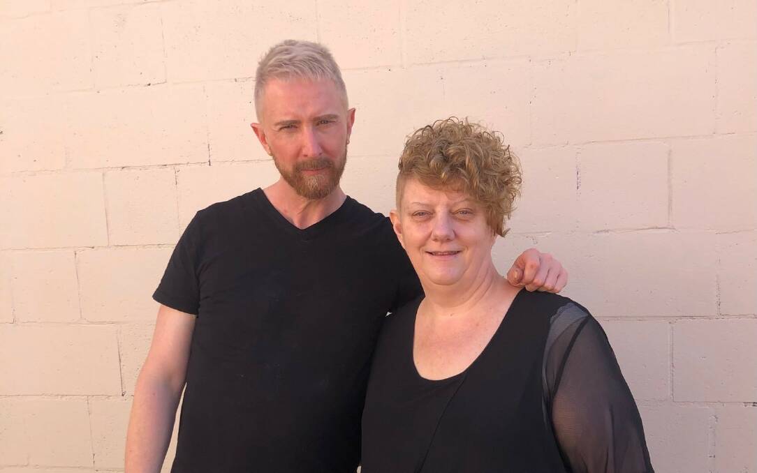 Cathie O'Neill, with hairdresser Phillip Jones, with her new fundraising 'do. 