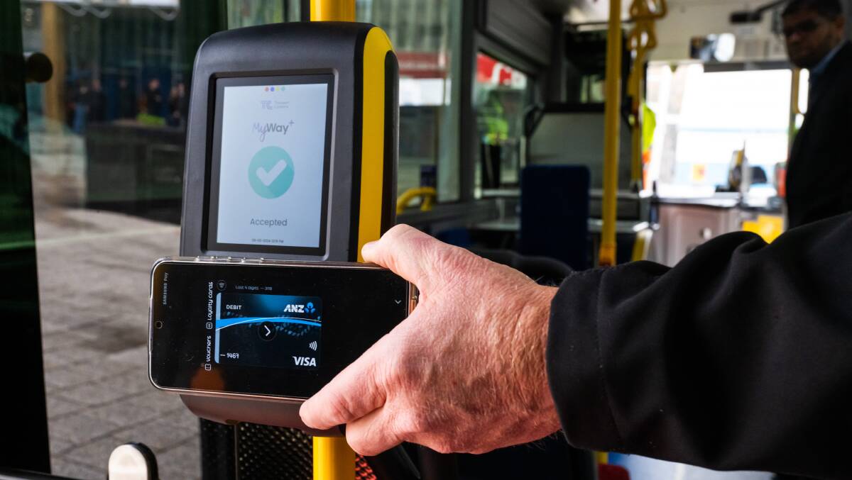 Passengers will be able to pay their bus fare using their smartphones linked to debit and credit cards from November. Picture by Elesa Kurtz