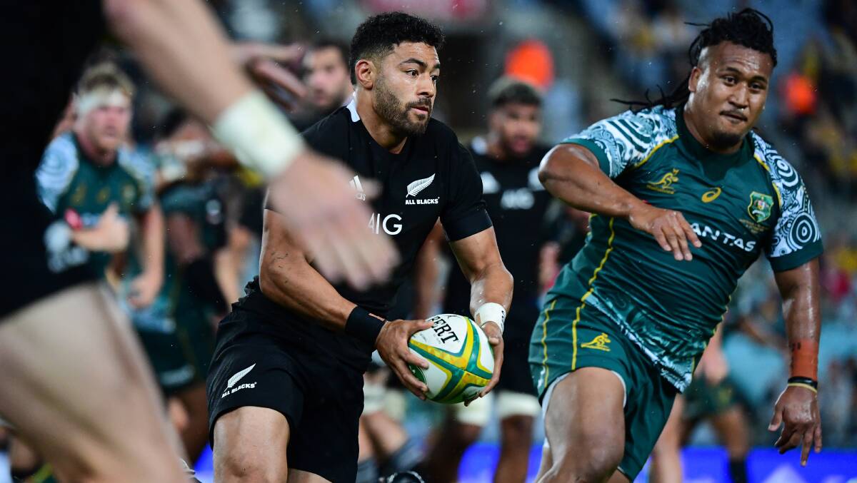 Richie Mo'unga and the All Blacks gave the Australian defence plenty of headaches. Picture: Stuart Walmsley/Rugby Australia
