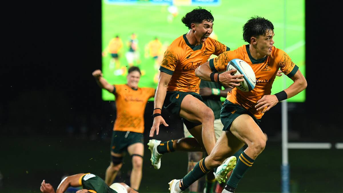 Shane Wilcox starred in the Junior Wallabies' win over South Africa. Picture Getty Images
