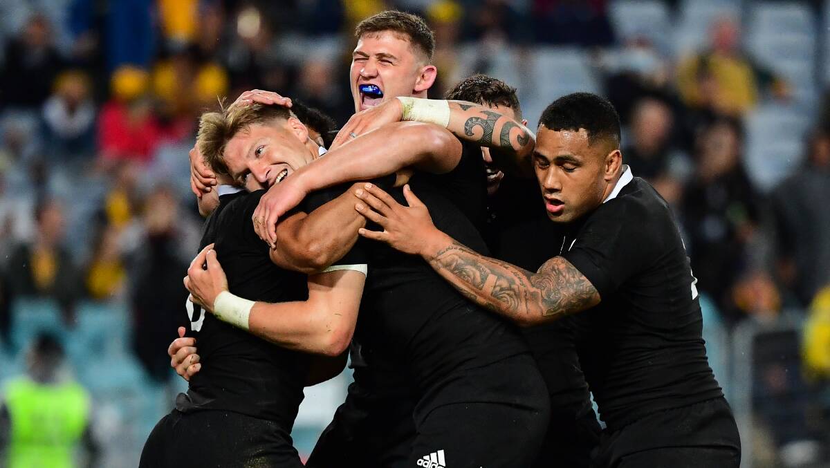 The Bledisloe Cup will stay with New Zealand. Picture: Stuart Walmsley/Rugby Australia