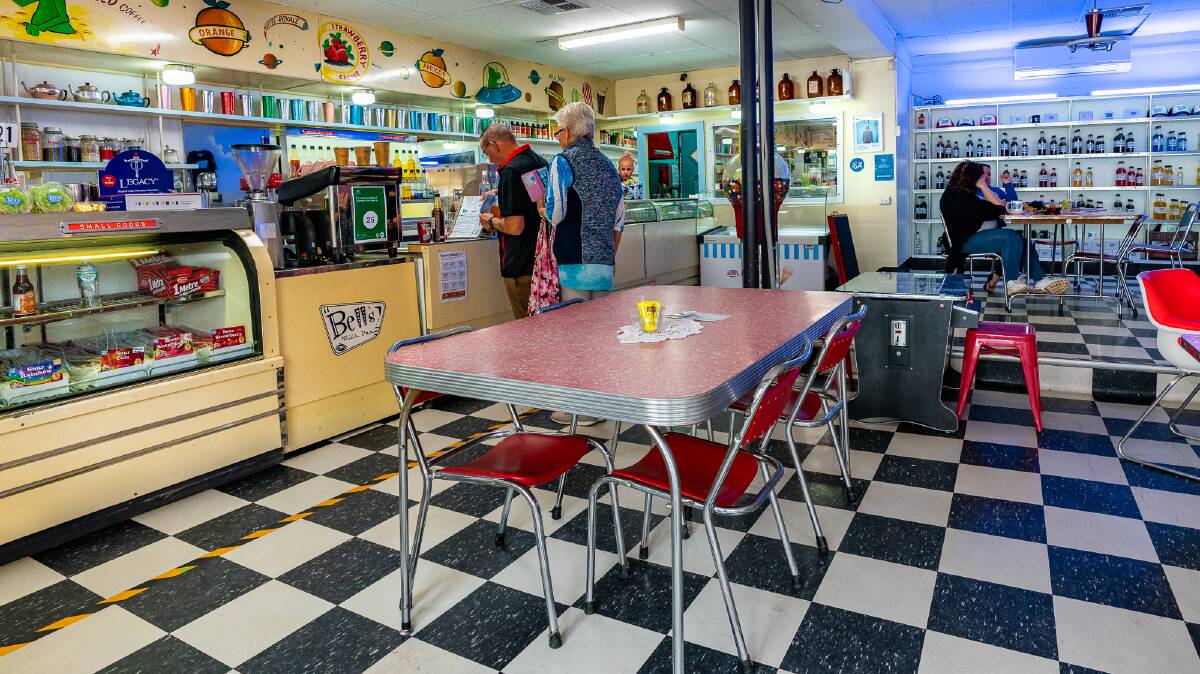 Bell's Milk Bar, with its 1950s design, still uses handmade syrups. Picture: Michael Turtle