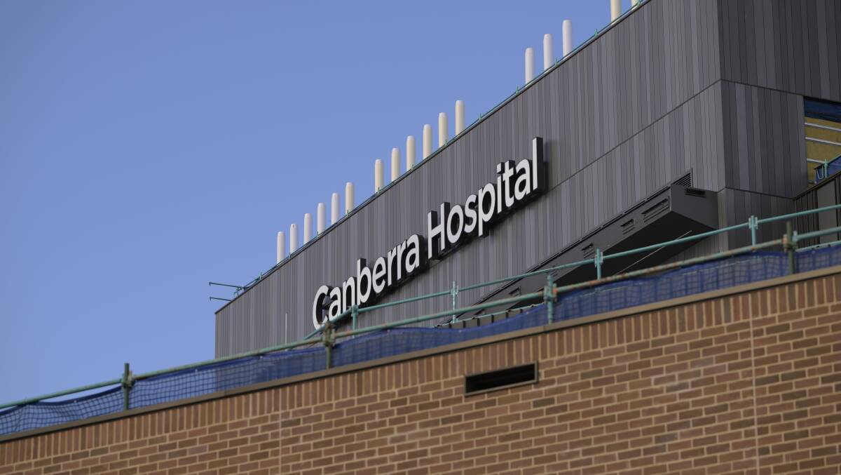 A sign at the new critical services building at the Canberra Hospital. Picture by Keegan Carroll 