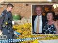 Forensic police officers attend home in Fisher and, inset, Donald and Jean Morley. Pictures by Karleen Minney, supplied