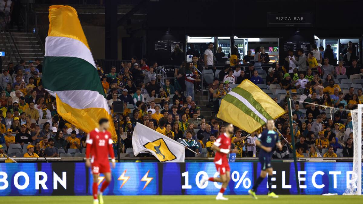 ACT fans turned out in force for Tuesday's Socceroos clash at Canberra Stadium. Picture by Keegan Carroll
