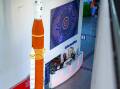 The LEGO rocket in the Questacon foyer. Picture supplied