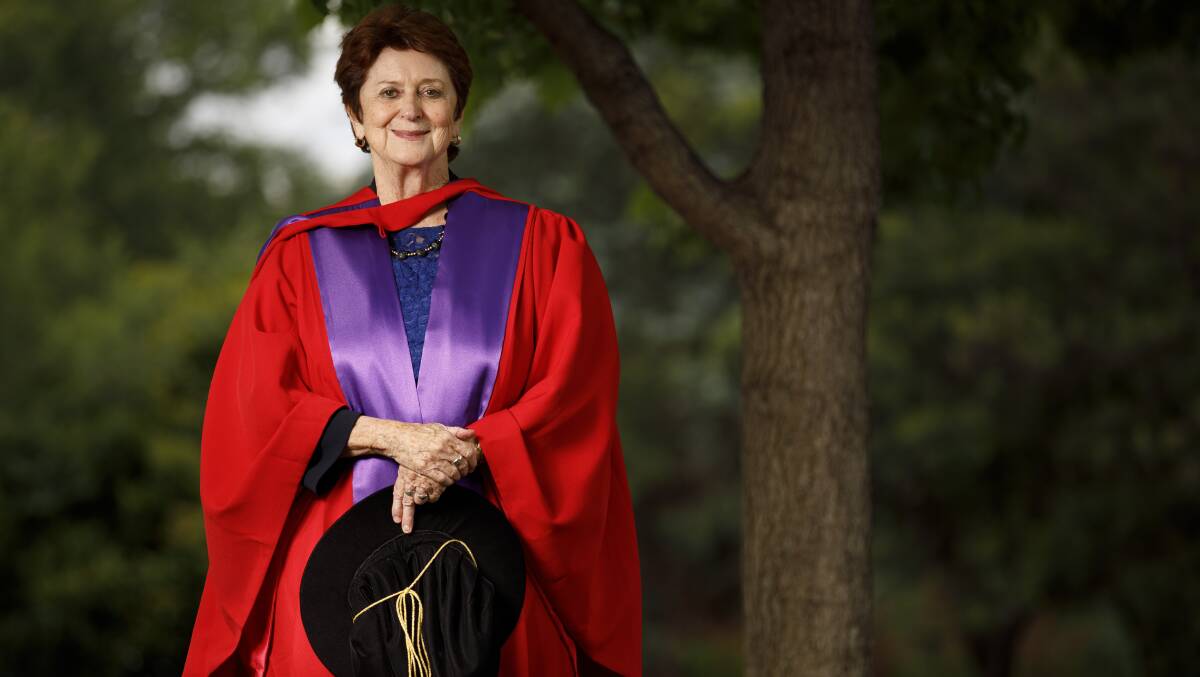 Susan Ryan in December 2017 after being awarded an honorary doctorate by ANU. Picture: Sitthixay Ditthavong