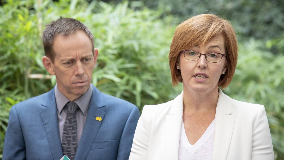 Minister for mental health Shane Rattenbury and Minister for health Meegan Fitzharris. Photo: Sitthixay Ditthavong