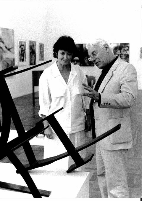 Former minister for education and youth affairs, senator Susan Ryan, with the then-director of the Canberra School of Art Mr Udo Sellback in 1984. Picture: Richard Briggs