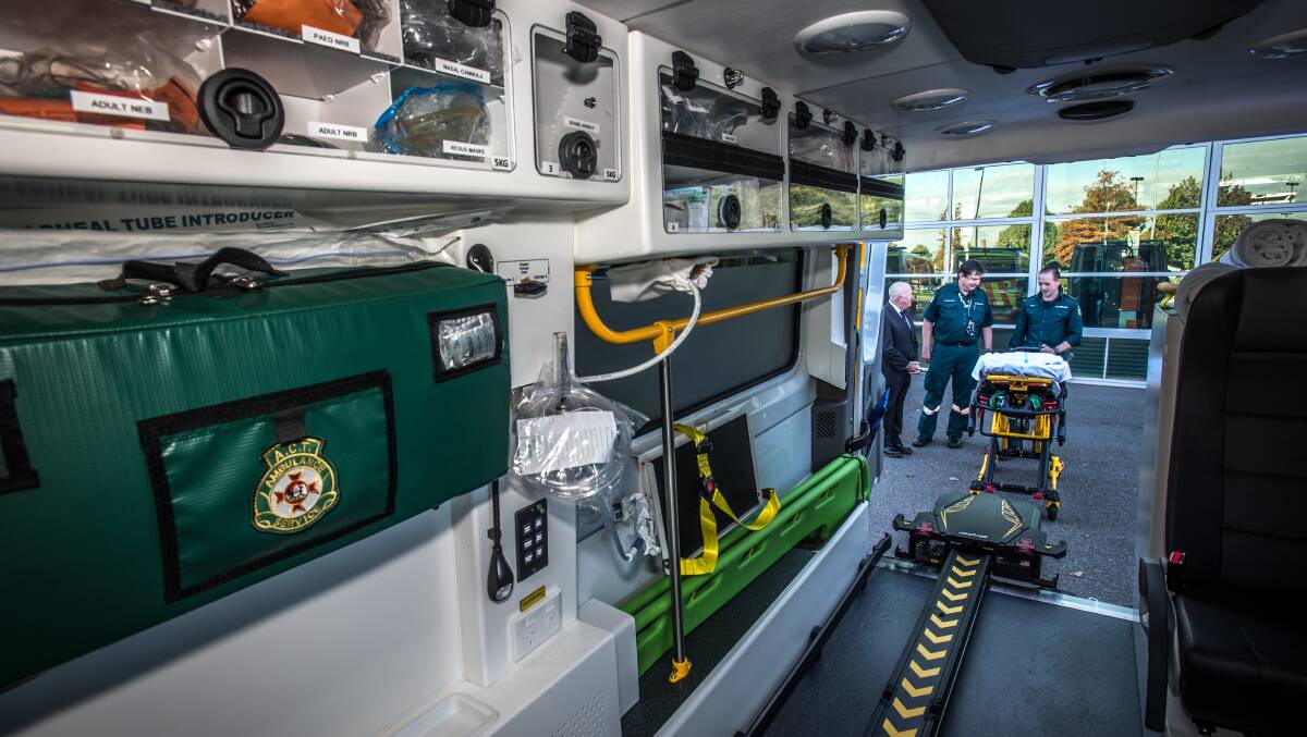 Inside the new ambulances, which will feature electric stretchers. Photo: Karleen Minney