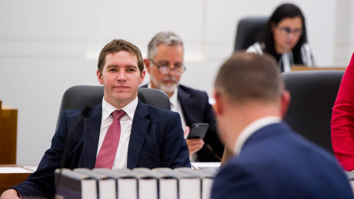Opposition Leader Alistair Coe in the ACT Assembly. Picture: Elesa Kurtz