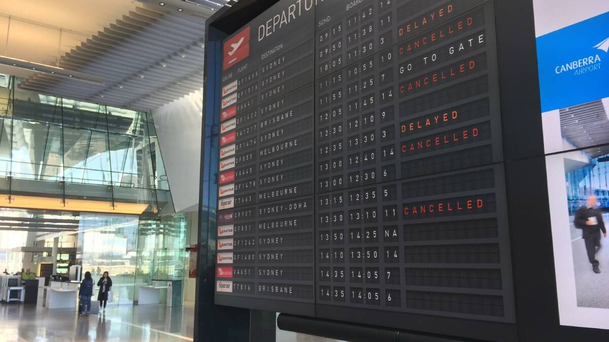 Several flights into and out of Canberra Airport were affected by the outage.