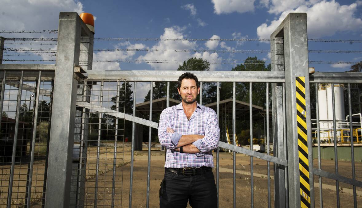 Fyshwick Business Association president Rob Evans, who says Canberra's passenger railway station should be moved from Kingston to 16 Ipswich Street (the site pictured). Picture: Dion Georgopoulos