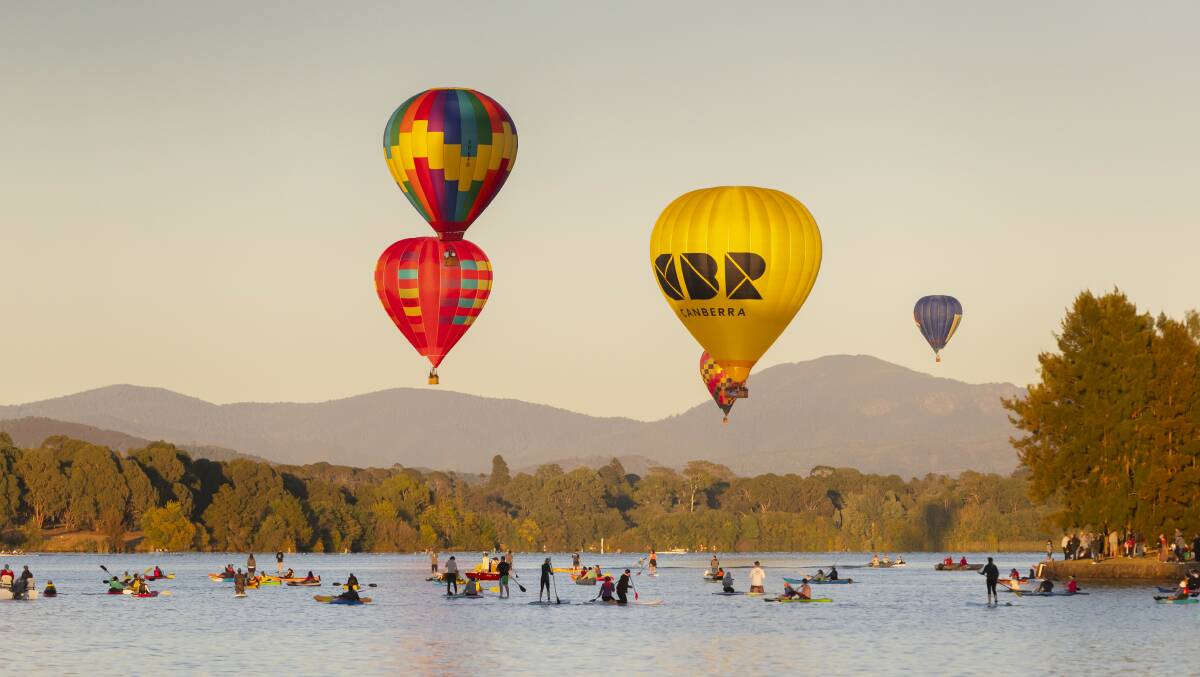 With large events unlikely for many months, including the Balloon Spectacular, pictured, VisitCanberra will focus on domestic travellers looking for safe weekends away. Picture: Supplied