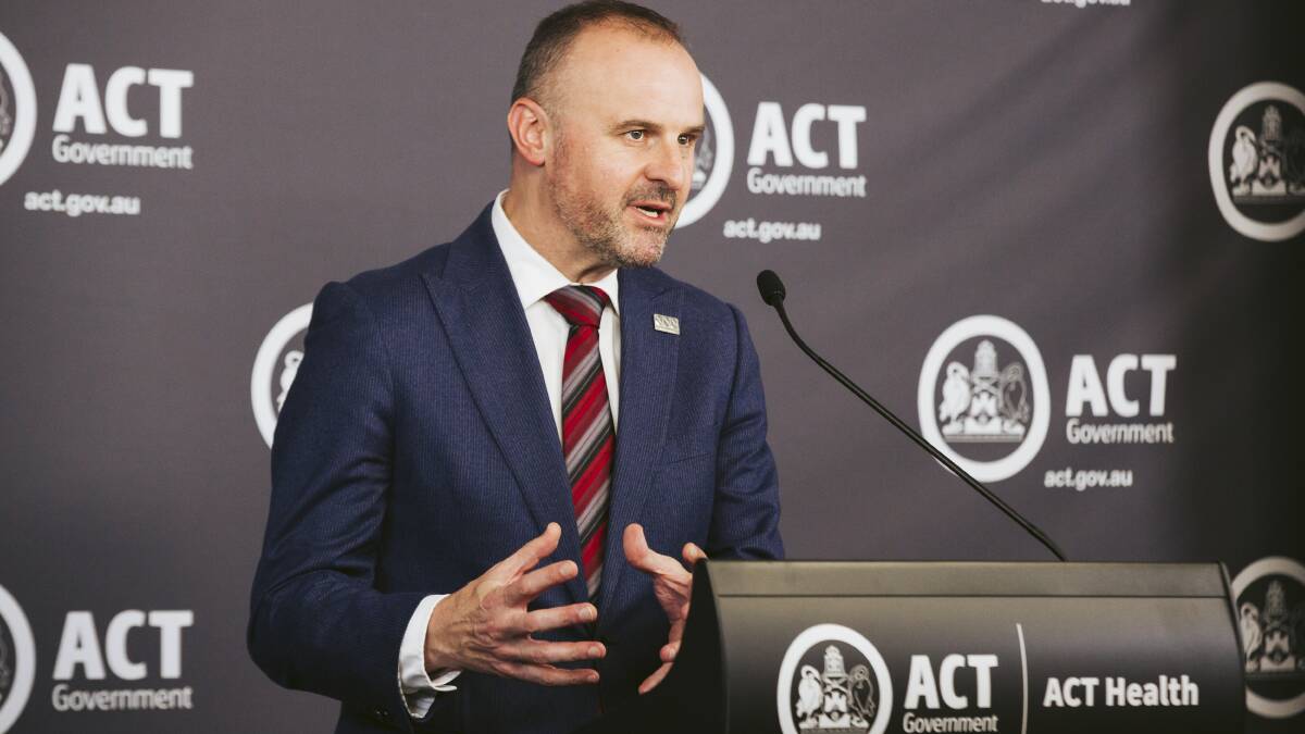 Update on COVID-19 in the ACT.
Chief Minister Andrew Barr. Picture: Jamila Toderas - THE CANBERRA TIMES, ACM.