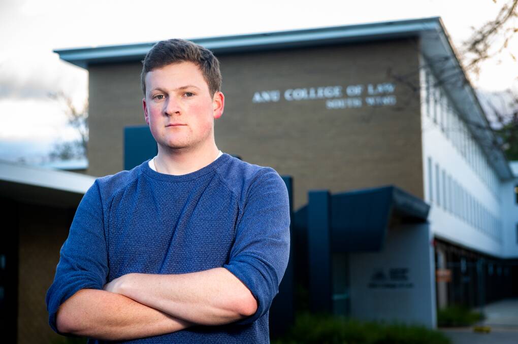 Third year ANU arts/law student Henri Vickers said univeristy law courses were already skewed towards people from privileged backgrounds. Picture: Elesa Kurtz