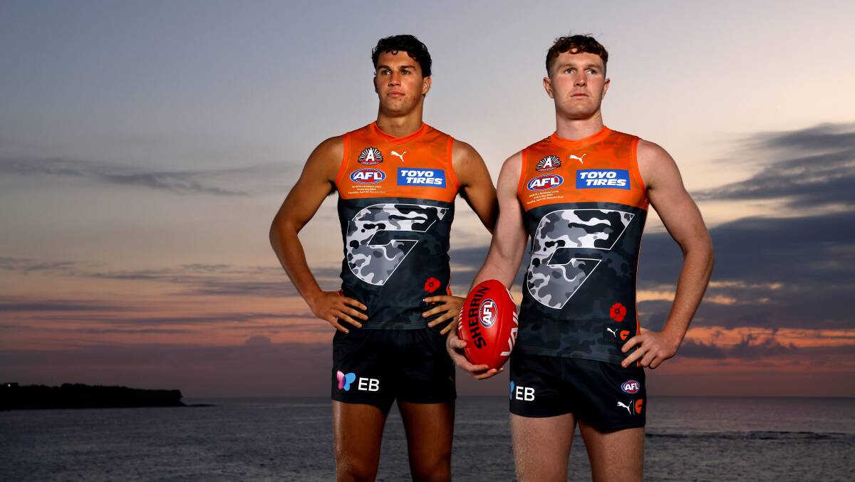 Tom Green, right, and Finn Callaghan are set to play in front of a Manuka Oval sellout on Thursday. Picture by Phil Hillyard