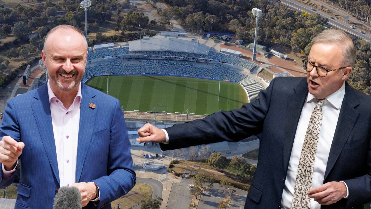 ACT Chief Minister Andrew Barr has written to Prime Minister Anthony Albanese to seek stadium funding. Pictures by Keegan Carroll, Elesa Kurtz, Graham Tidy