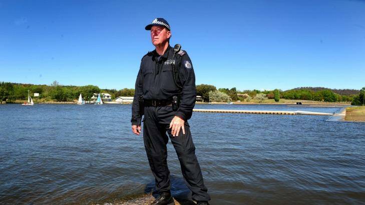 Veteran: Sergeant Allen Le Lievre at the Yarralumla Water Police Base on the edges of Lake Burley Griffin. Photo: Melissa Adams