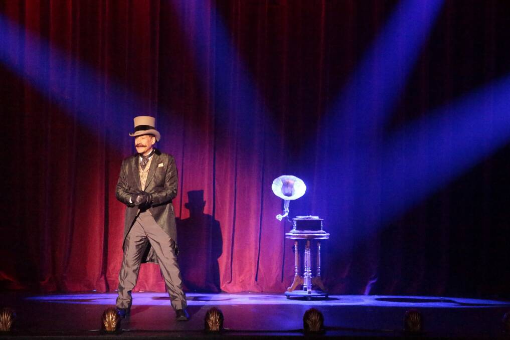 The Showman aka Mark Kalin prepares to introduce the illusionists.   Photo: Jeffrey Chan