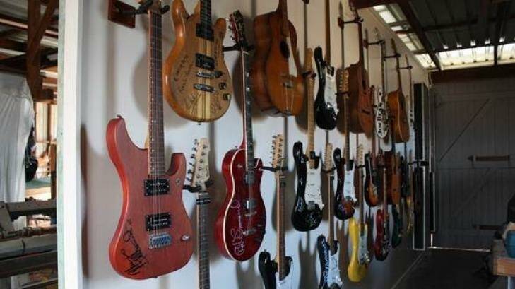 The stolen guitar collection worth $30,000. Photo: QPS