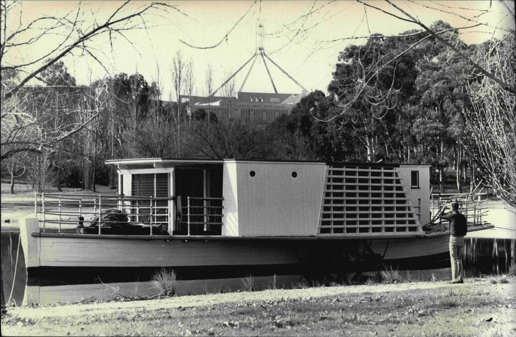 The Enterprise as pictured on Lake Burley Griffin in September, 1988. Photo: David James Bartho/Fairfax Media
