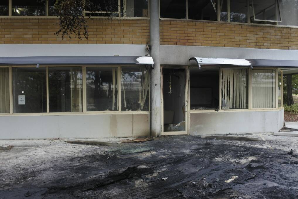 The Australian Christian Lobby headquarters in Deakin was gutted after a van reportedly carrying gas cylinders was driven into it on Wednesday night. Photo: Clare Sibthorpe