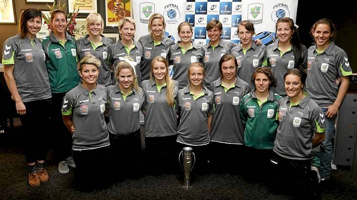 Canberra United W-League team during the season launch at Dickson Tradies. Photo: Jeffrey Chan