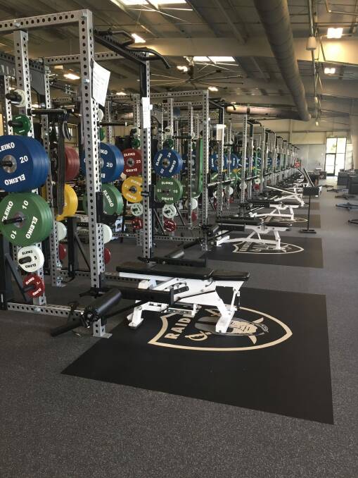 The Raiders at the Raiders: Canberra officials tour NFL team headquarters and say the club's football department extension is similar to the one they're planning in Braddon. Photo: Supplied