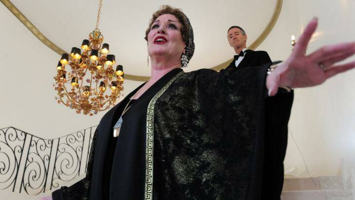Sunset Boulevard: Bronwyn Sullivan, front, as Norma Desmond and Peter Dark as Max. Photo: Graham Tidy