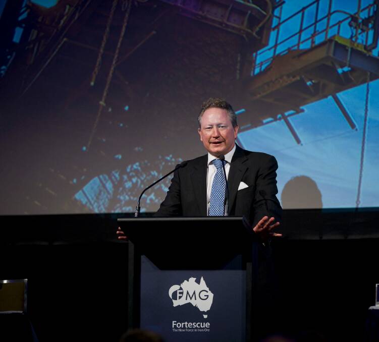 Fortescue chairman Andrew Forrest .. the miner has lifted its 2015 production guidance by up to 10 million tonnes to 165 million tonnes. 
