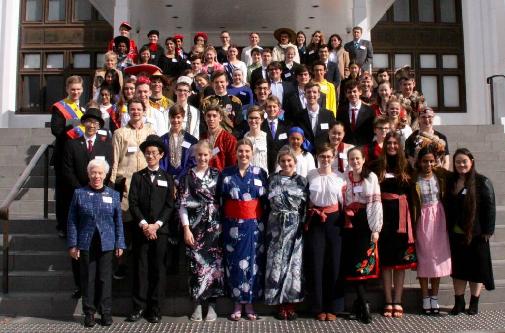 Students at the one of the past Model United Nations Assembly held in Canberra for the past 21 years by the Rotary Club of Canberra Sunrise. Photo: Supplied
