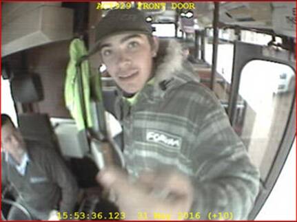 Police want to speak to this man in relation to the alleged assault of a bus driver.  Photo: Supplied