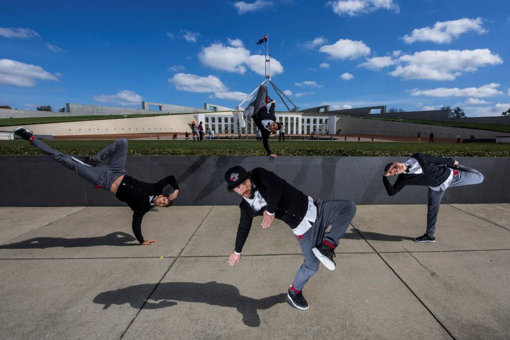 The Red Bull Flying Bach dance troupe break some moves. Photo: Mark Watson/Red Bull Content Pool