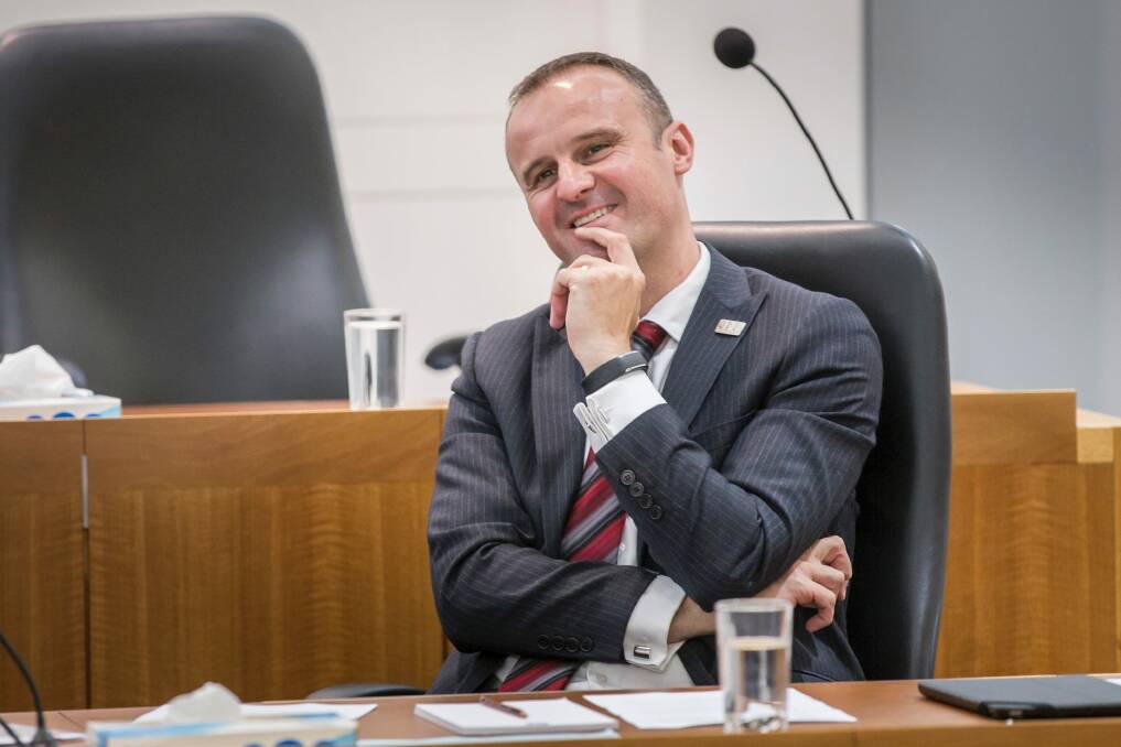 Chief Minister Andrew Barr: pay parking increases equivalent of a bottle of sparkling water. Photo: Matt Bedford.