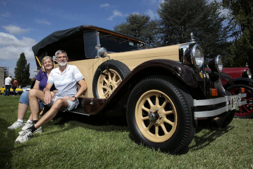 Sydney's Gary and Margaret Powell of Sydney with their 1928 Fiat 521c. Photo: Jeffery Chan
