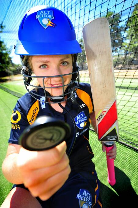 ACT Meteors cricketer Sara Hungerford, who is also a doctor, helped save legendary Aussie cricketer Greg Matthews' life. Photo: Karleen Minney
