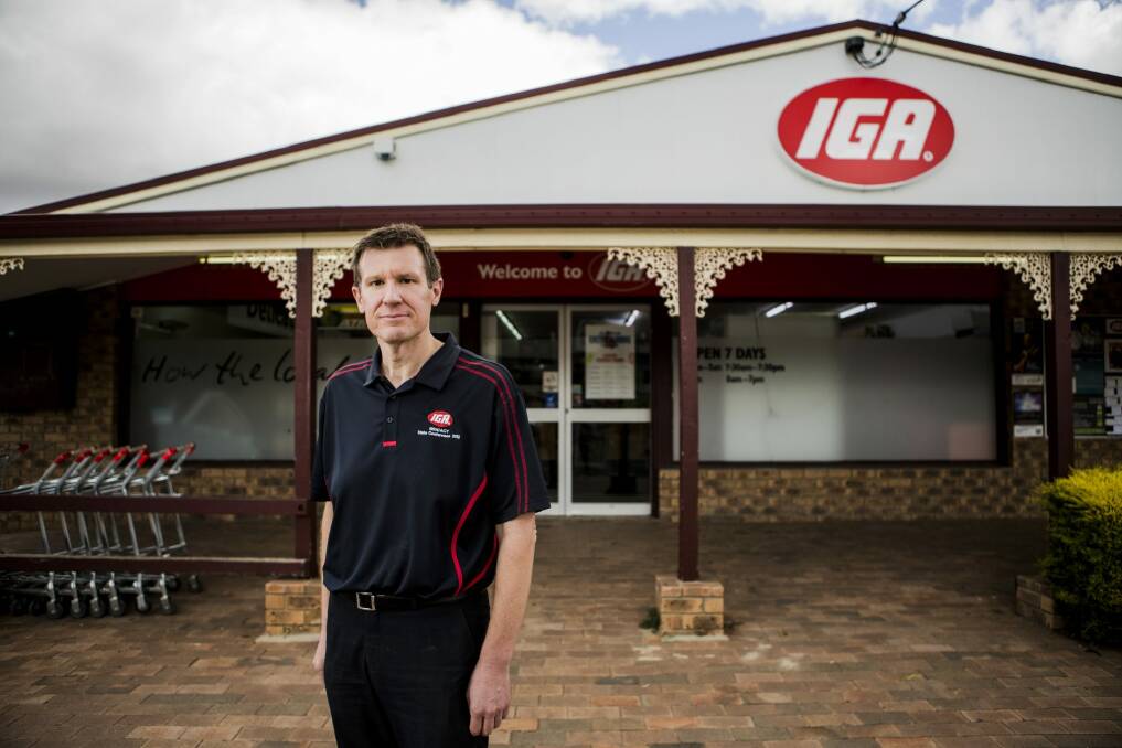 IGA supermarket owner Bungendore Darren Heathcote says the arrival of Woolworths in the town will put him out of business. Photo: Jamila Toderas