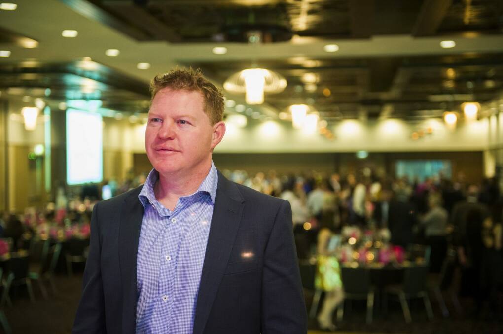 Craig Robberds, who lost daughter Gabby to cerebral palsy, at the Raising a Smile fundraising dinner. Photo: Rohan Thomson