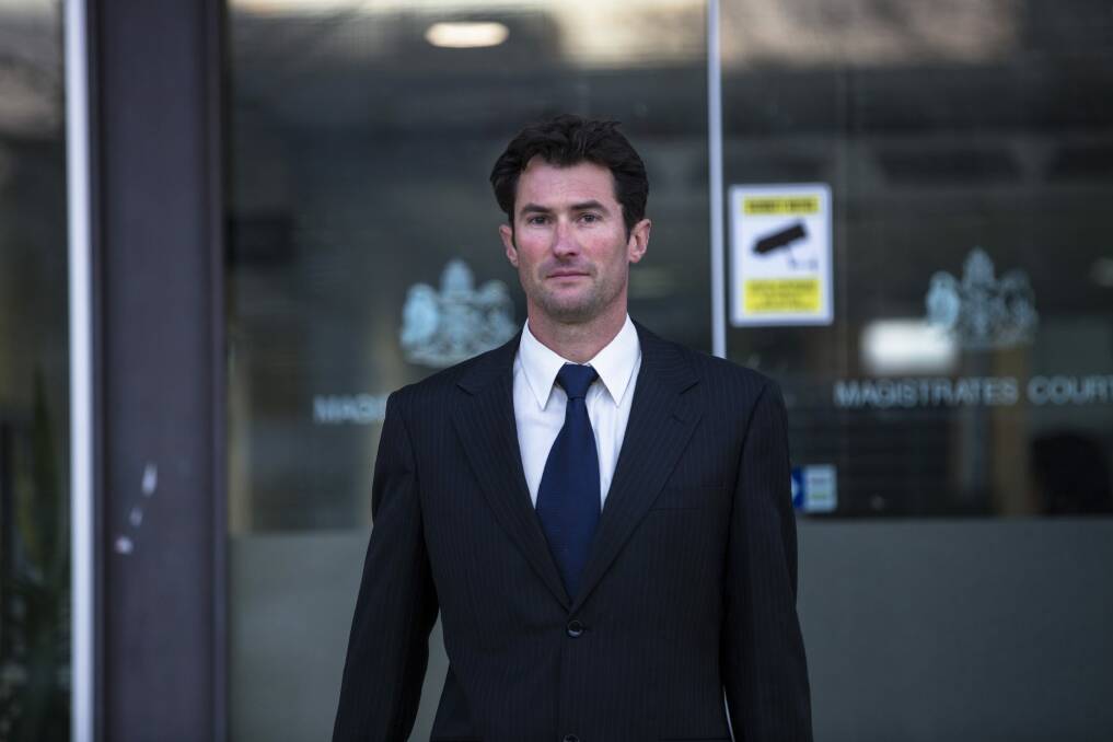 News: 10th June 2014. Damian De Marco, coming out of Magistrates Court. The Canberra Times. Photo by: Jamila Toderas
