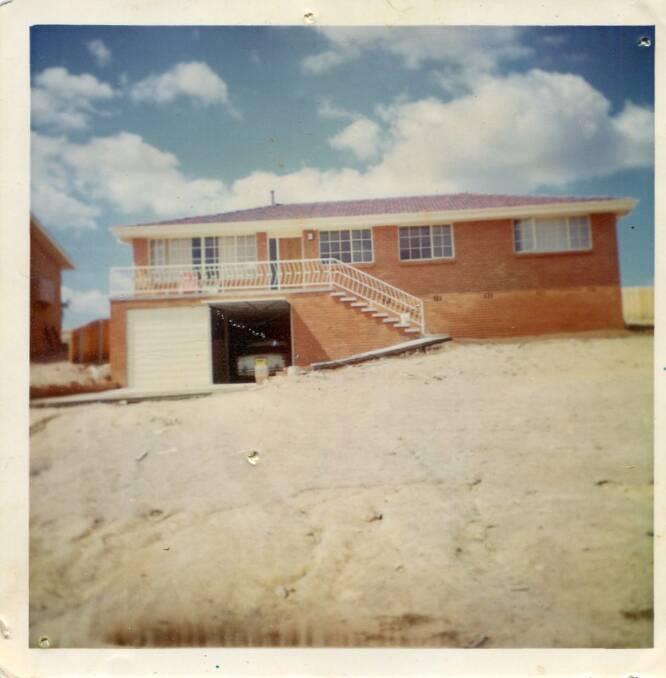 Rosalie Lovell's family home on a very bare block of land at Fisher. Photo: Rosalie Lovell